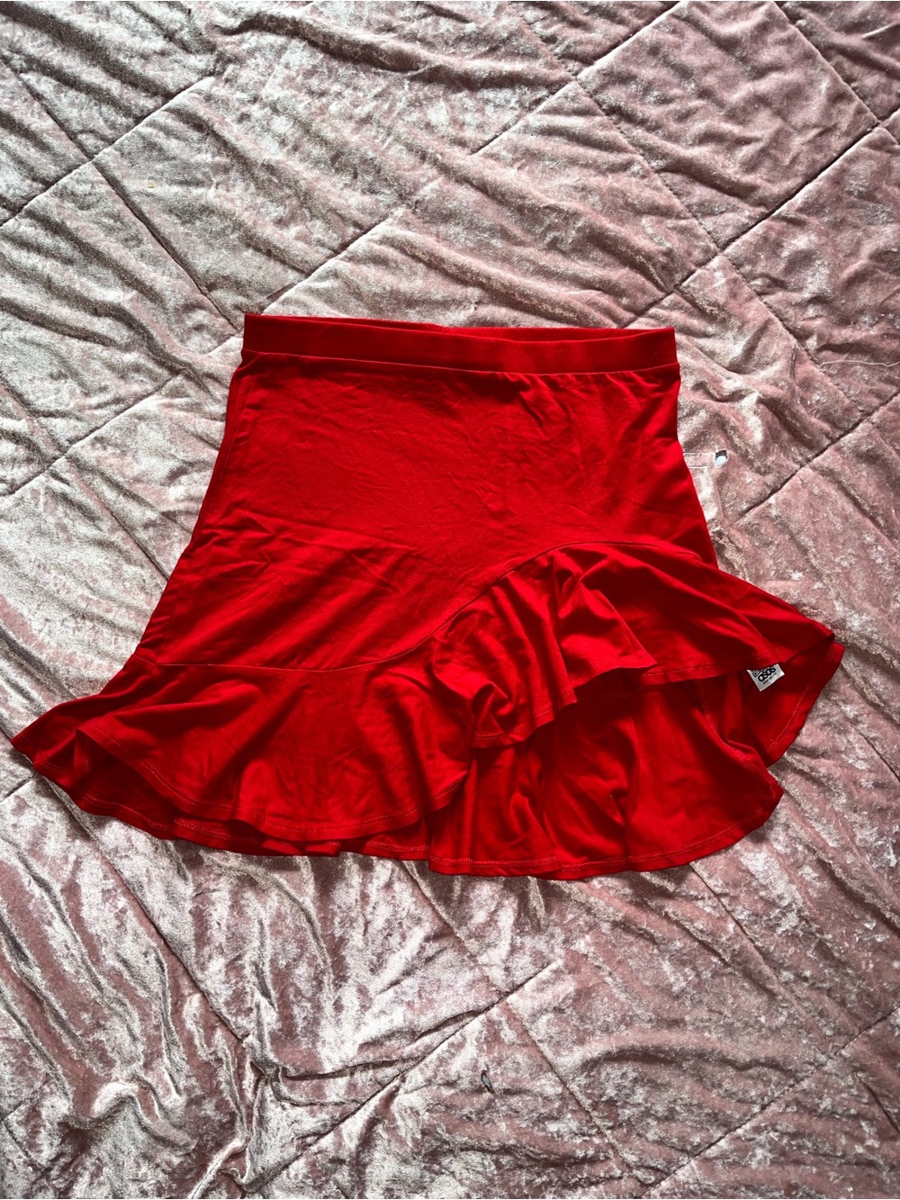 ASOS Red Ruffle-Hem Mini Skirt - Picture 2 of 3